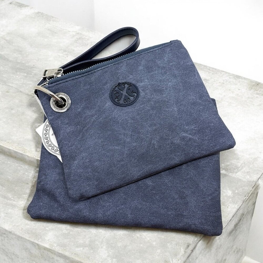 CXL Christian Lacroix Denim Double Pouch Wristlet 2 in 1 NWT Indigo Organizer